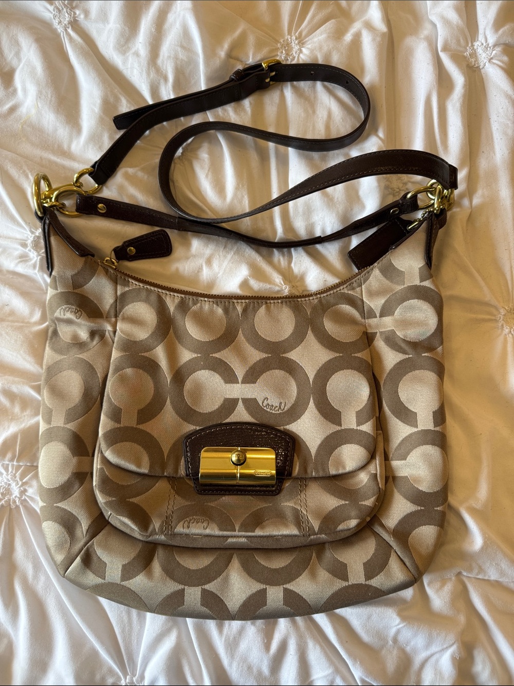 Coach Kristin Op Art Sateen Hobo Bag